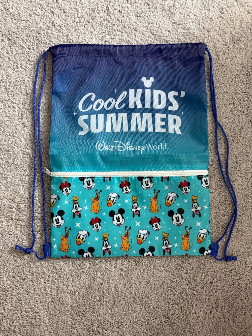 Walt Disney World Cool Kids Summer Drawstring Backpack Mickey & Friends
